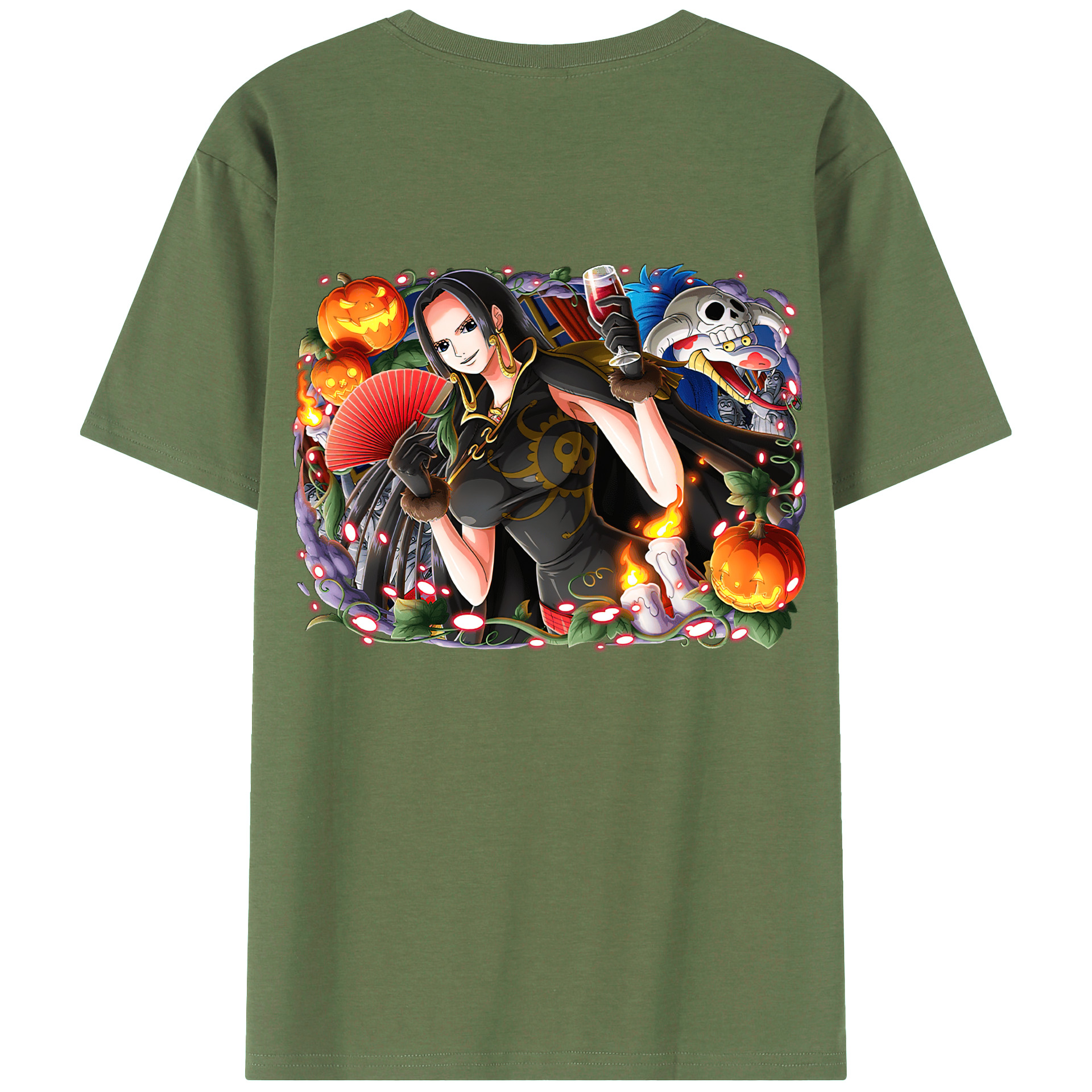 ワンピース ボア・ハンコック ONE PIECE Boa·Hancock 綿100％ メンズ半袖Tシャツ（バックプリント） 通気性